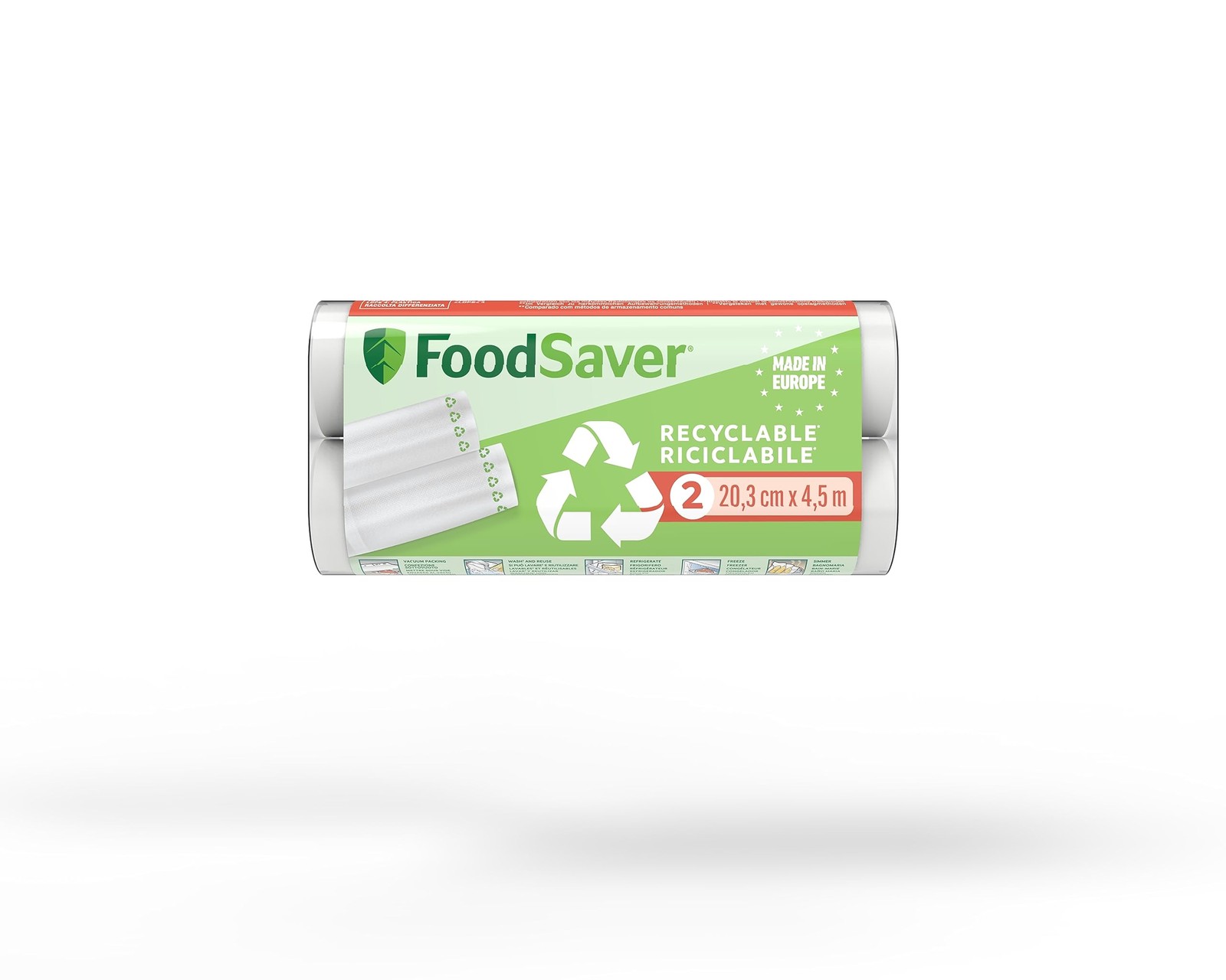 Rotoli FoodSaver FSR2002X-01 Sottovuoto 100% Riciclabili e Riutilizzabili