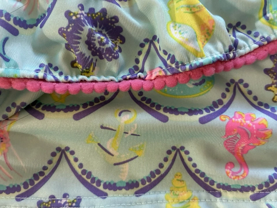 Penelope Mack Baby Mädchen süß Meeresbewohner Rüschen gefüttert Badeanzug Top hellblau 24M - Bild 3 von 4