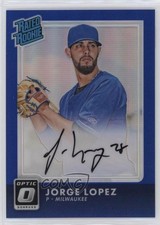 2016 Donruss Optic Rated Rookies Signatures Blue 17/75 Jorge Lopez Auto 10t9