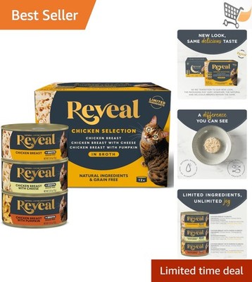 Natural Wet Cat Food Grain Free Limited Ingredient Chicken Broth 12 Cans