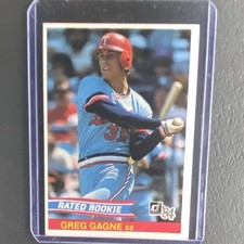 1984 Donruss Greg Gagne #39 Minnesota Twins Rated Rookie Baseball Card. rookie card picture