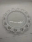 vintage Anchor Hocking Old Colony white milk glass plate scalloped lace edge 8”