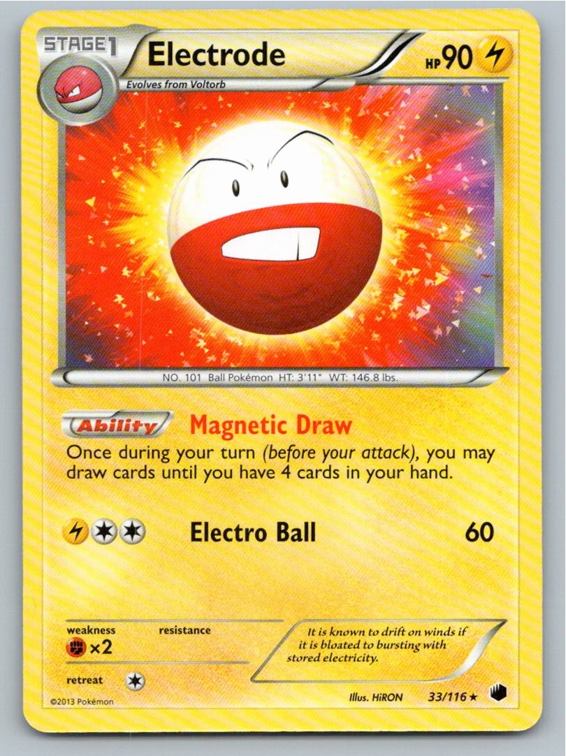 2013 POKEMON ELECTRODE PLASMA FREEZE 33/116 HOLO R NM A66276 FREE S&H