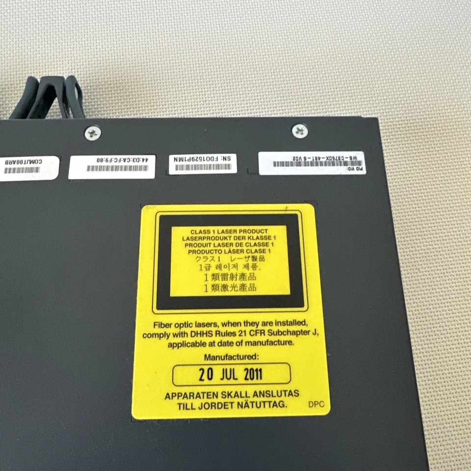 Cisco WS-C3750X-48T-S 48-Port Network Switch with C3KX-NM-10G  2x 350W - Image 4 of 4