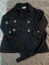 Michael Kors Women's Coat Size M Navy Blue Double Breasted Long Sleeve Used