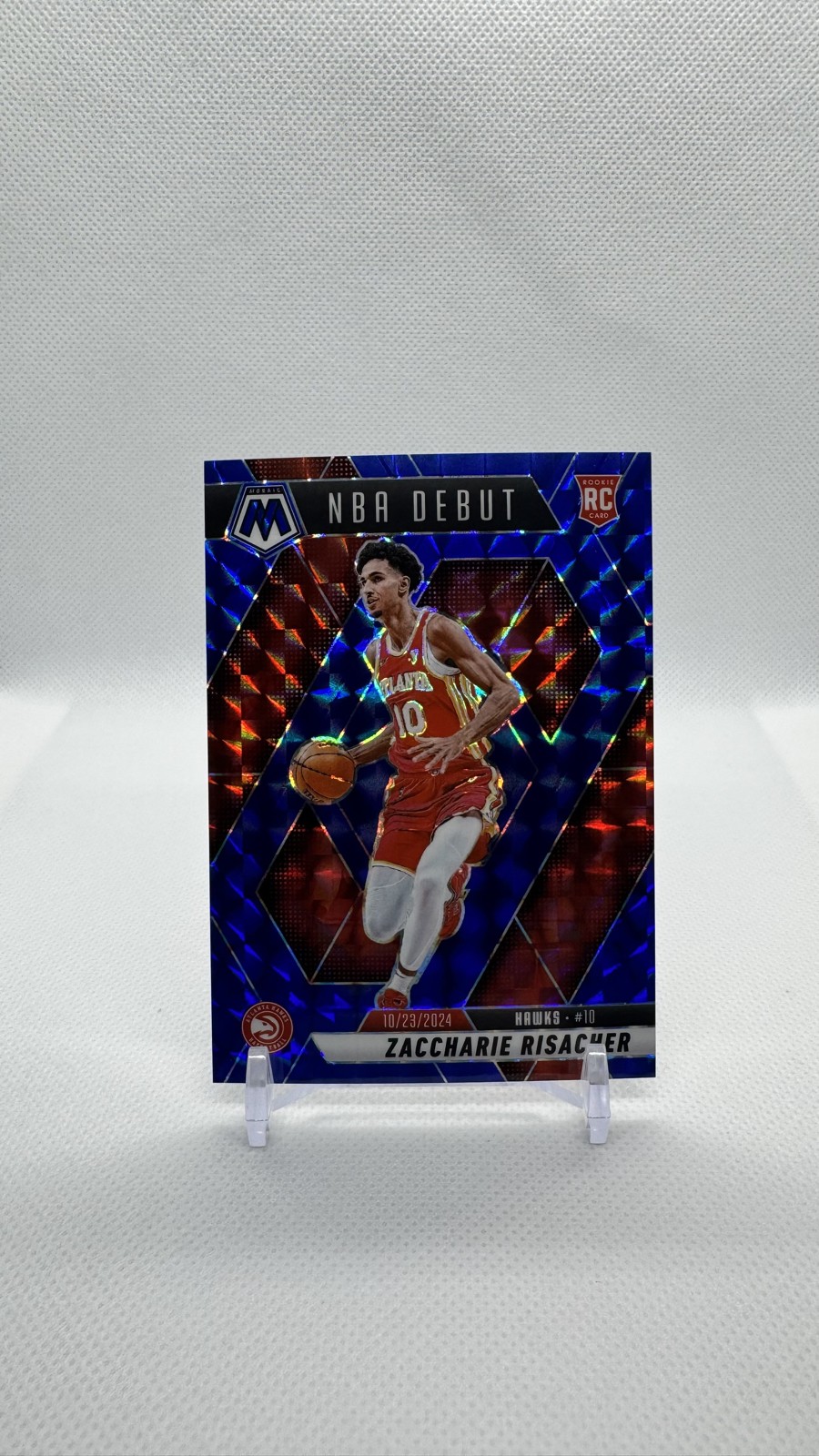 2024-25 Panini Mosaic - NBA Debut Zaccharie Risacher #269 Blue Mosaic Prizm /199