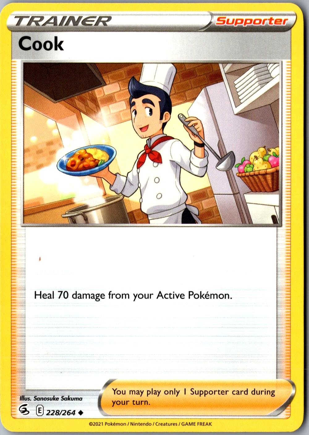 Cook 228/264 Uncommon SWSH08: Fusion Strike LP Pokemon Card