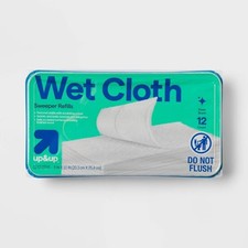 Floor Sweeper Wet Mopping Cloths Refills - Standard - 12ct Cotton Material