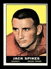 1961 Topps #138 Jack Spikes Dallas Texans VGEX HOF10011088