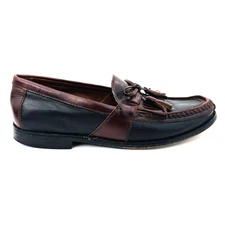 Mens 8 M Johnston Murphy Aragon II Kiltie Tassel Loafers Black Brown Leather