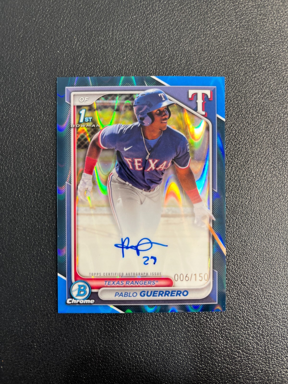 2024 Bowman Chrome Pablo Guerrero 1st Prospect Auto Blue Raywave 006/150 BJCHR