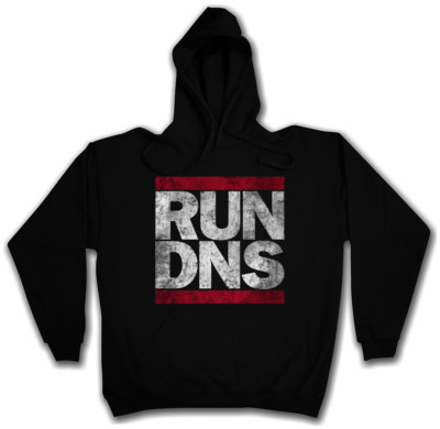 RUN DNS HOODIE PULLOVER Domain Name System Run Fun DMC Gamer Admin PC IP