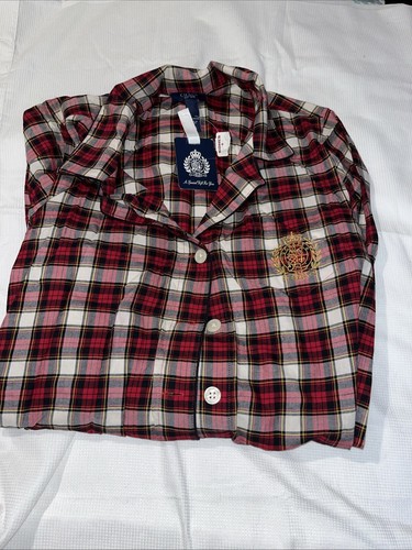 Chaps Ralph Lauren Women's Pajama Top Red Flannel Plaid Button Down XXLarge - Picture 3 of 3
