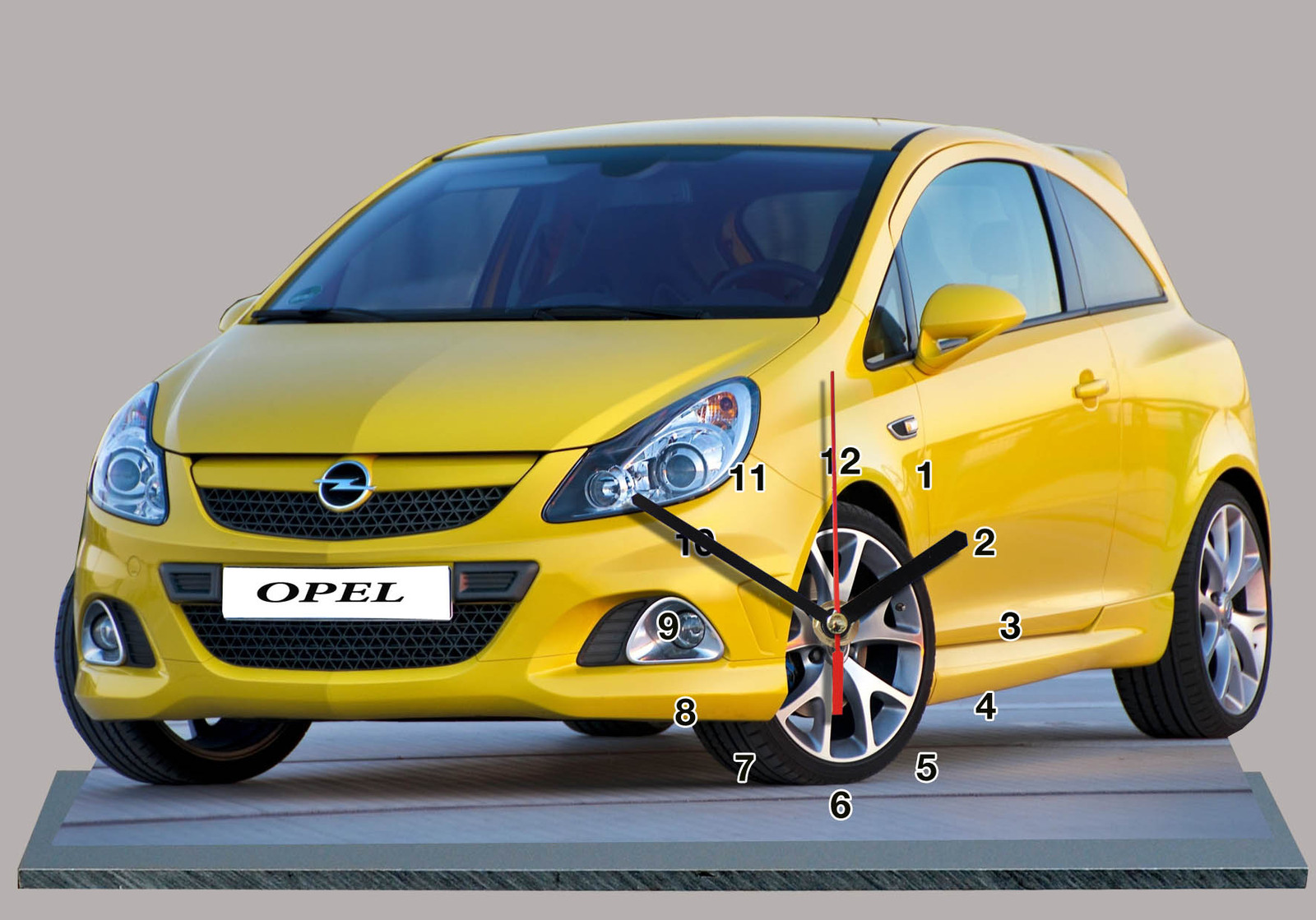 Voiture miniature Opel Corsa horloge murale 11,8x7,8 pouces véhicule passager
