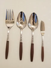 New! NOS! Vintage EKCO Eterna EKS5 Serving Set 4pc Stainless Japan