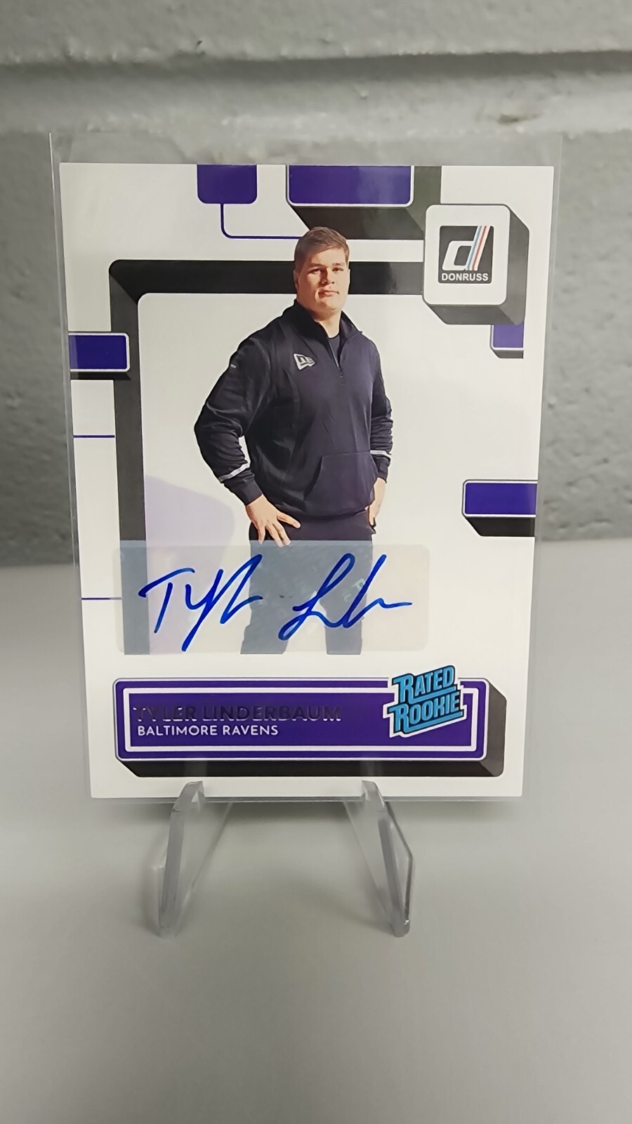 2022 Panini Donruss Tyler Linderbaum #400 Base Auto Rated Rookie Ravens Iowa