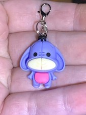 Silver Eeyore From Winnie The Pooh Charm Zipper Pull  Keychain Add On Clip 