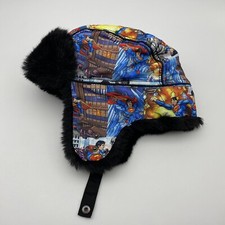 Marvel Superman Comics H  M Boys Us 1 1/2 - 4 Yrs Warm Fleece Hat Ear Flap
