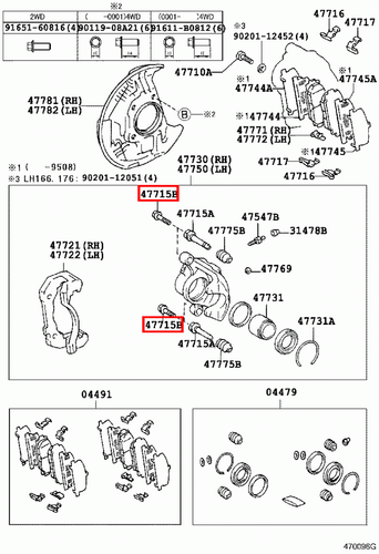 Genuine Pruis ZVW55 ZVW51 ZVW50 RAV4 ACA30 Front Disc Brake Caliper Bolt x2 - Picture 6 of 20