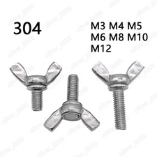 304 Stainless Steel Wing Thumb Screws Bolts M3 M4 M5 M6 M8 M10 M12