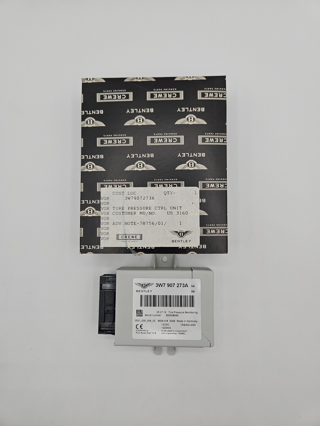 BENTLEY & ROLLS ROYCE CONTROL UNIT FOR TYRE PRE (3W7907273A)