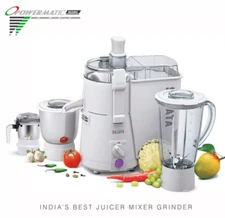 Sujata Powermatic Maxima 900W 4 in 1 juicer mixer grinder with 3 jars White