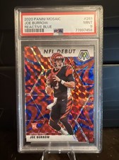 Joe Burrow RC PSA 9 🔥2020 Panini Mosaic NFL Debut Reactive Blue Prizm Rookie 