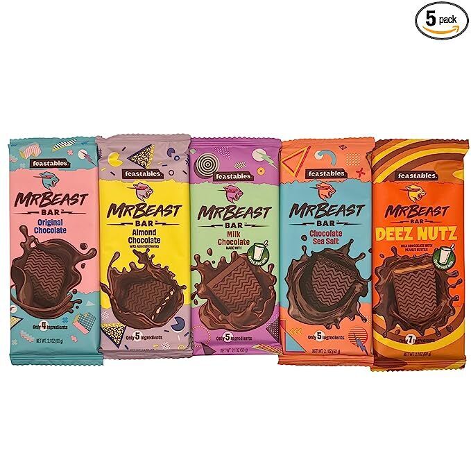 Feastables MrBeast Chocolate Bars – Made With Organic Ingredients (Variety  Pack)