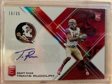 2017 Elite Draft Picks Autographs Aspirations Red Travis Rudolph Rc #/35