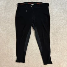 TuffRider Rib Lowrise Full Seat Breeches Ladies Black Riding Pants Size 36x27