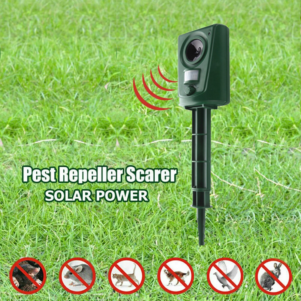 Ultrasonic Solar Cat Dog Repellent Fox Pest Scarer Deterrent Repeller