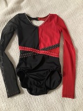 Girl  s Balera brand dance costume size MC medium child real Swarovski crystals