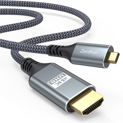 4K Micro HDMI to HDMI Cable 6FT High Speed HDMI to Micro HDMI Cable Adapter N...
