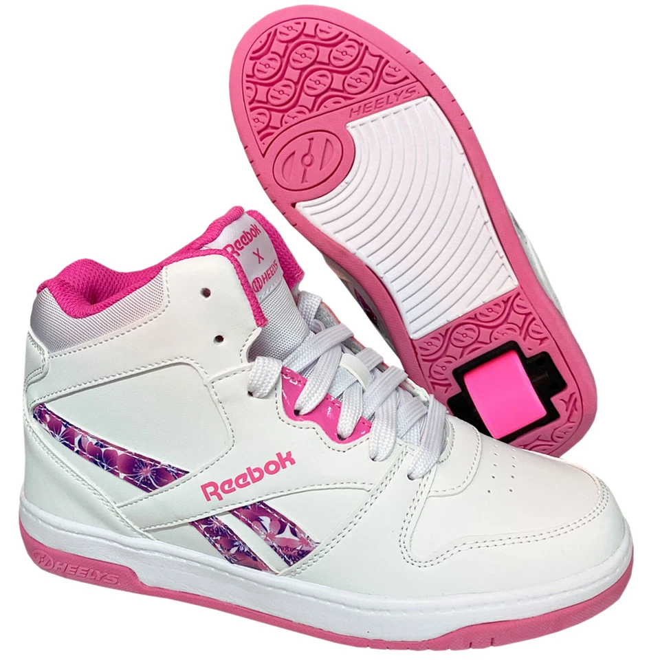 Heelys X Reebok BB4500 Mi Chaussures Avec à Roulettes Basket Rose Neuf - Photo 1/1