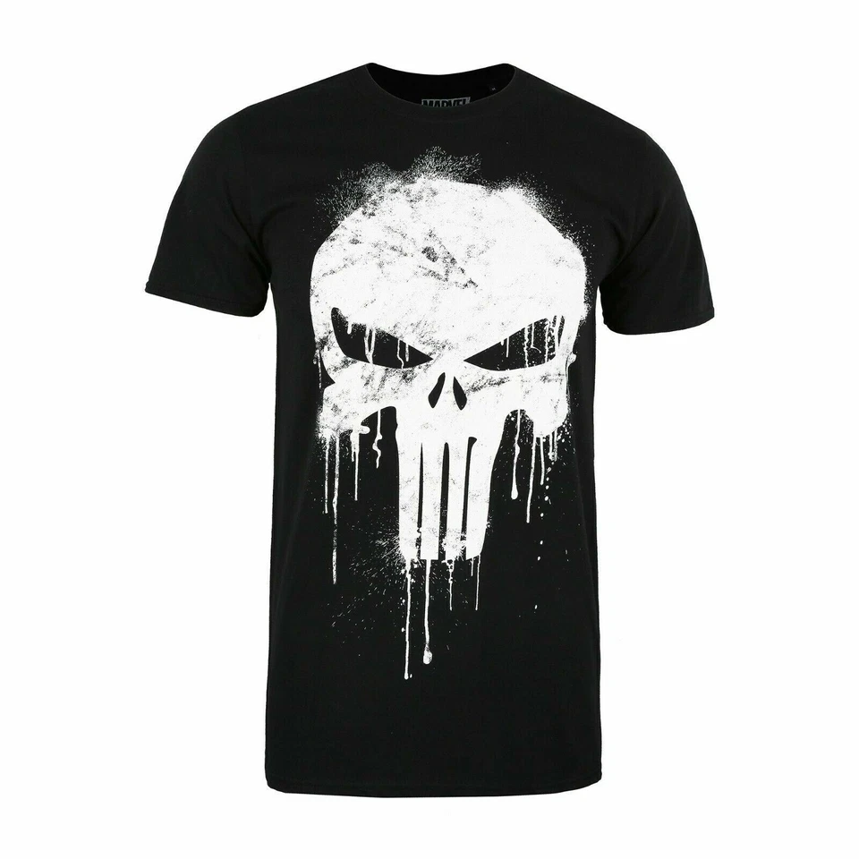 Camiseta Marvel Para Hombre The Punisher Calavera Negra S-XXL Oficial - Imagen 2 de 4