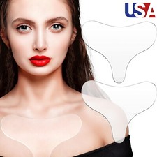 4  Anti Wrinkle Chest and Neck Silicone Pad Reusable Transparent Anti Aging Pad