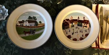 Villeroy & Boch Design Naif Dinner Plates 10 5/8 " New #1 & #4 Set of 2