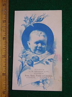 1870s-80s G W Ingalls & Co Boots Shoes Trunks Rubbers Victorian Trade Card F34