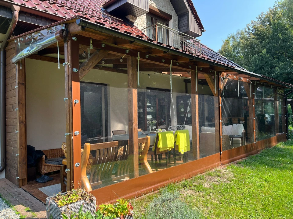 CHIUSURE LATERALI IN PVC SU MISURA PER GAZEBO PROTEZIONE IMPERMEABILE ESTERNI - Image 3 of 4