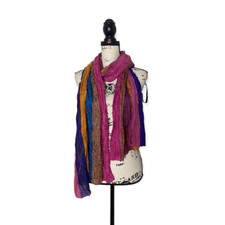 Green Sewn Sustainable Style multi silk sari scarf