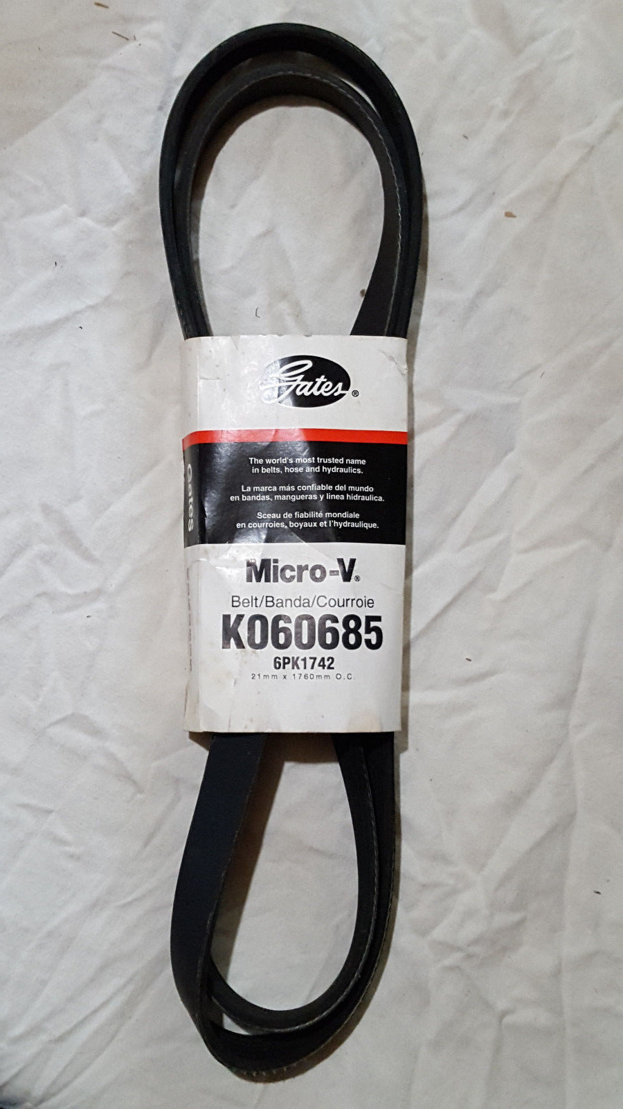 K060685 Gates Micro-V Belt Serpentine Rubber 072053009286 21mm x 