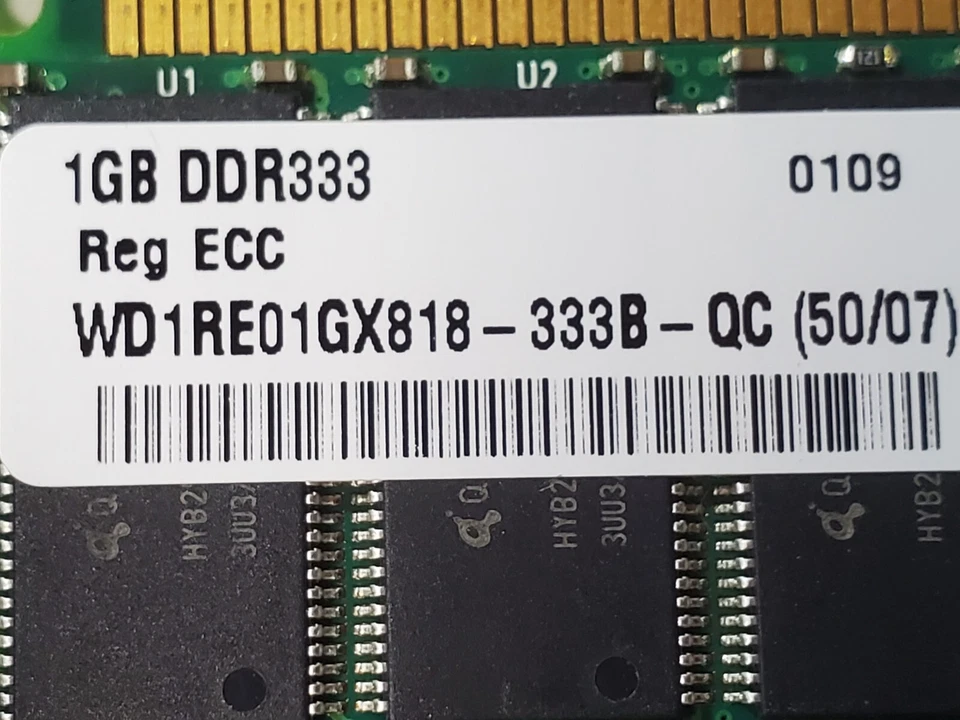 2pcs Wintec WD2RE01GX818-333B-QC DDR2-800 1gb 184 pin DIMM   2gb total - Image 2 of 4