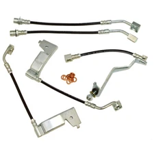 1994-1995 Ford Mustang Front & Rear Stainless Steel Brake Hose Kit 5 Hoses - ...