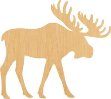 Moose Laser Cut Out Wood Shape Craft Supply - Woodcraft Cutout
