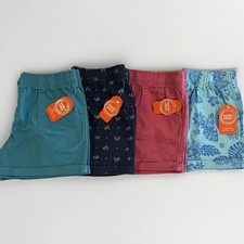 Wonder Nation Girls XXL 18 Shorts Pull On Blue Rose Prints Solids Lot of 4 NEW