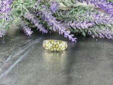 925 Sterling Silver Chrysolite Ring Size 9.5
