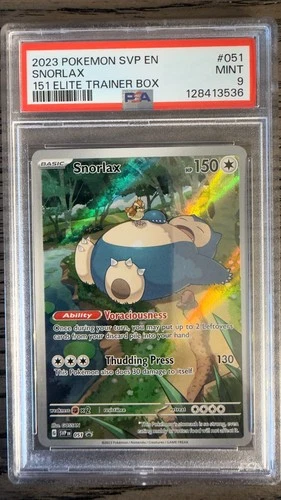 2023 POKEMON SVP EN-SV BLACK STAR PROMO 151 ELITE TRAINER BOX #051 SNORLAX PSA 9
