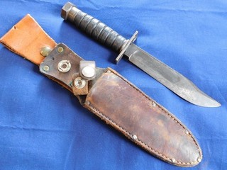 Early Vietnam US Jet Pilot Survival Fighting Bowie Knife 6" Blade JPK USMC Army