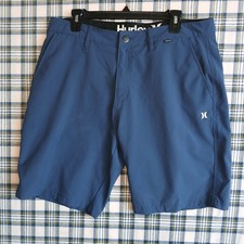 Hurley Shorts - Mens Navy Blue Stretch - Size 36 - Outdoors Beach Walking Hiking