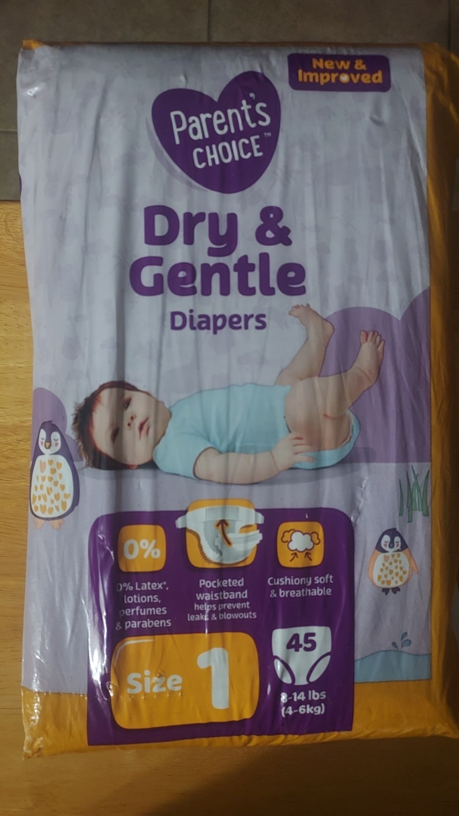 S Size 1, 44 Count Disposable Diapers